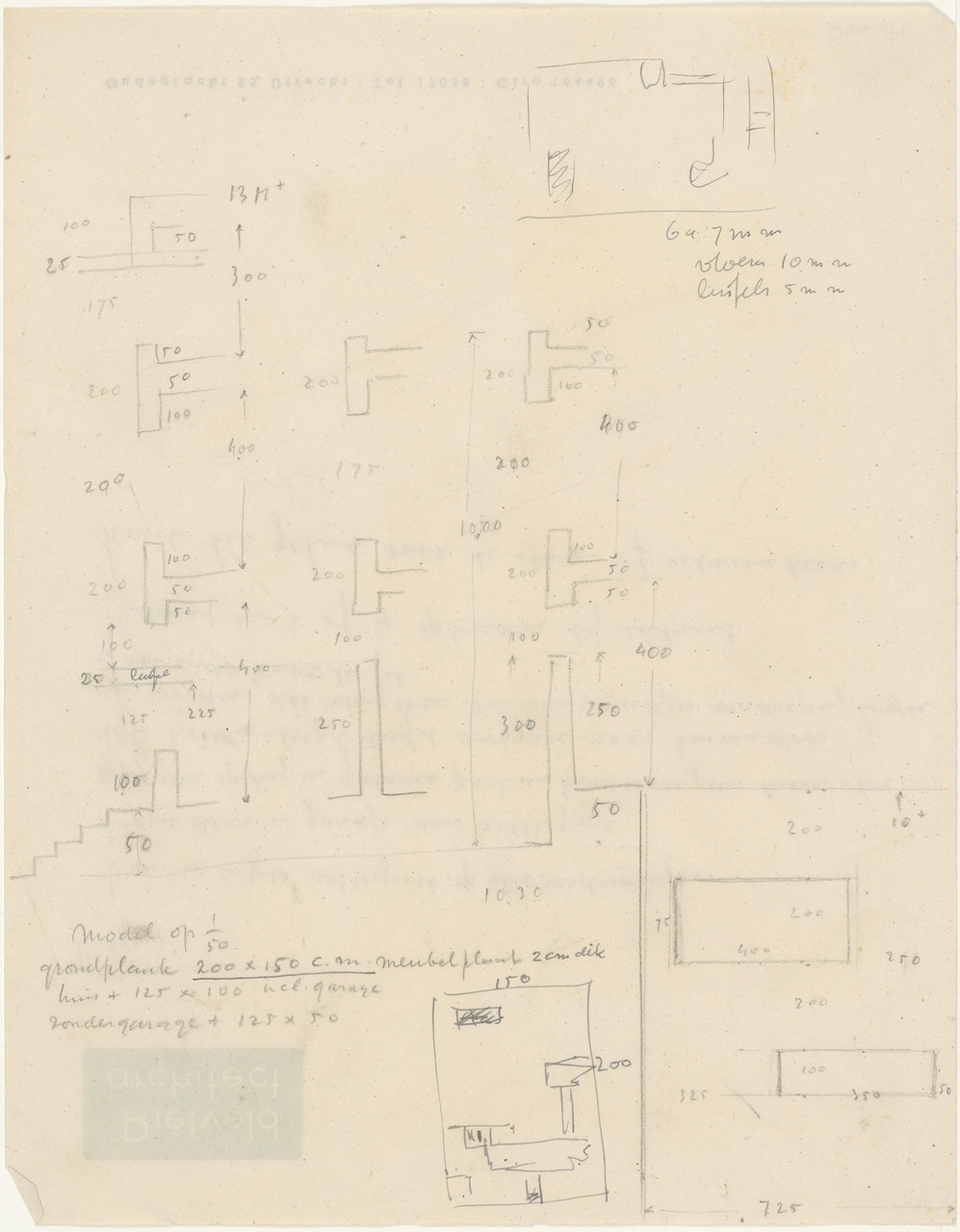 Documentatiemap met materiaal betreffende Model Rosenberg, i.s.m. van Eesteren en van Doesburg, 1922
