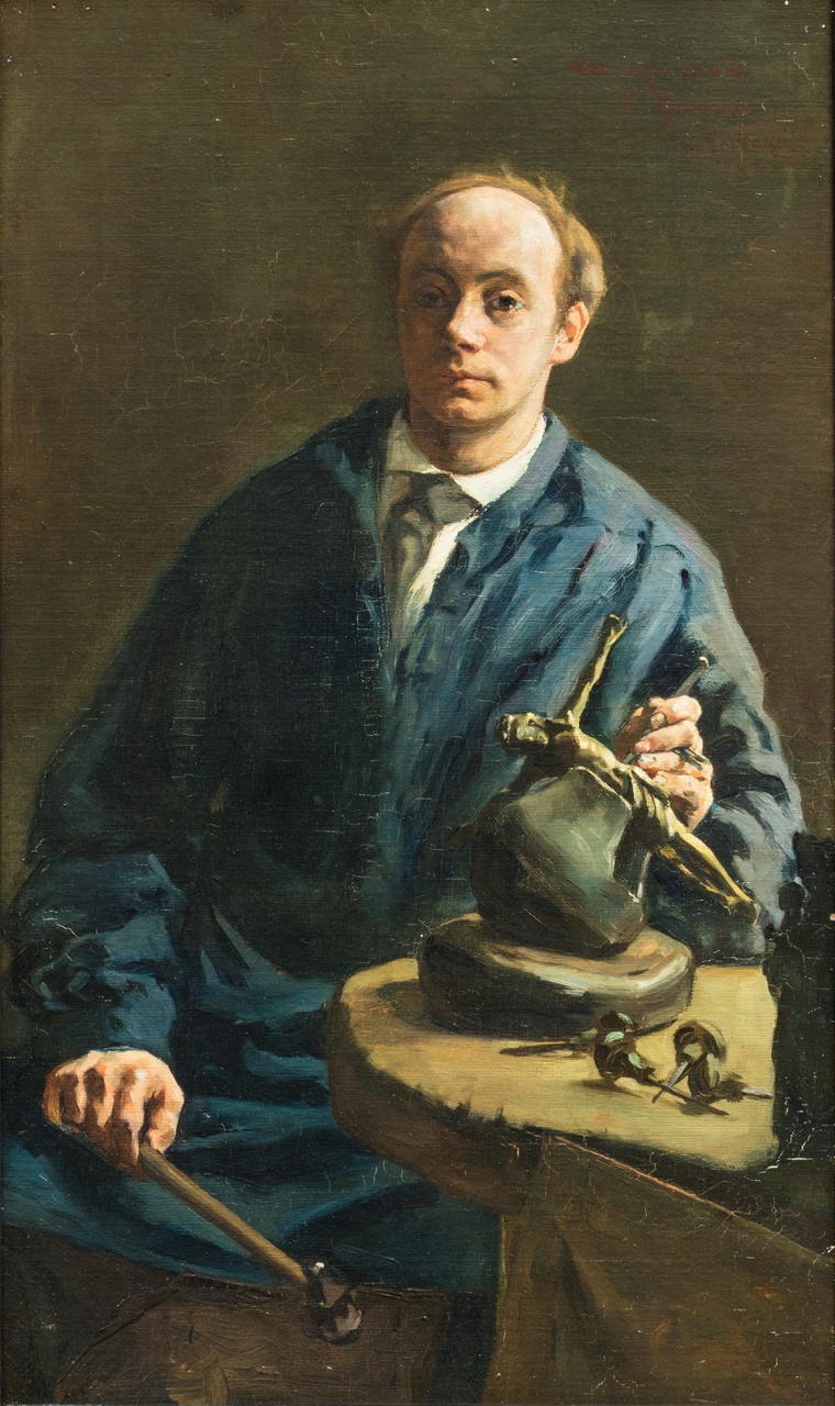 Portret van de Utrechtse edelsmid Jan Hendrik Brom (1860-1915)