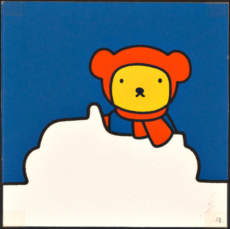 beertje in de sneeuw [beertje in een sneeuwauto, waarschijnlijk later gebruikt in kinderboek boris in de sneeuw mogelijk als variant voor p. 13 en tekst voor p. 14]