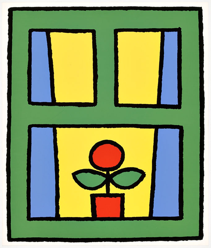 raam met bloem [uit de serie: van binnen naar buiten]